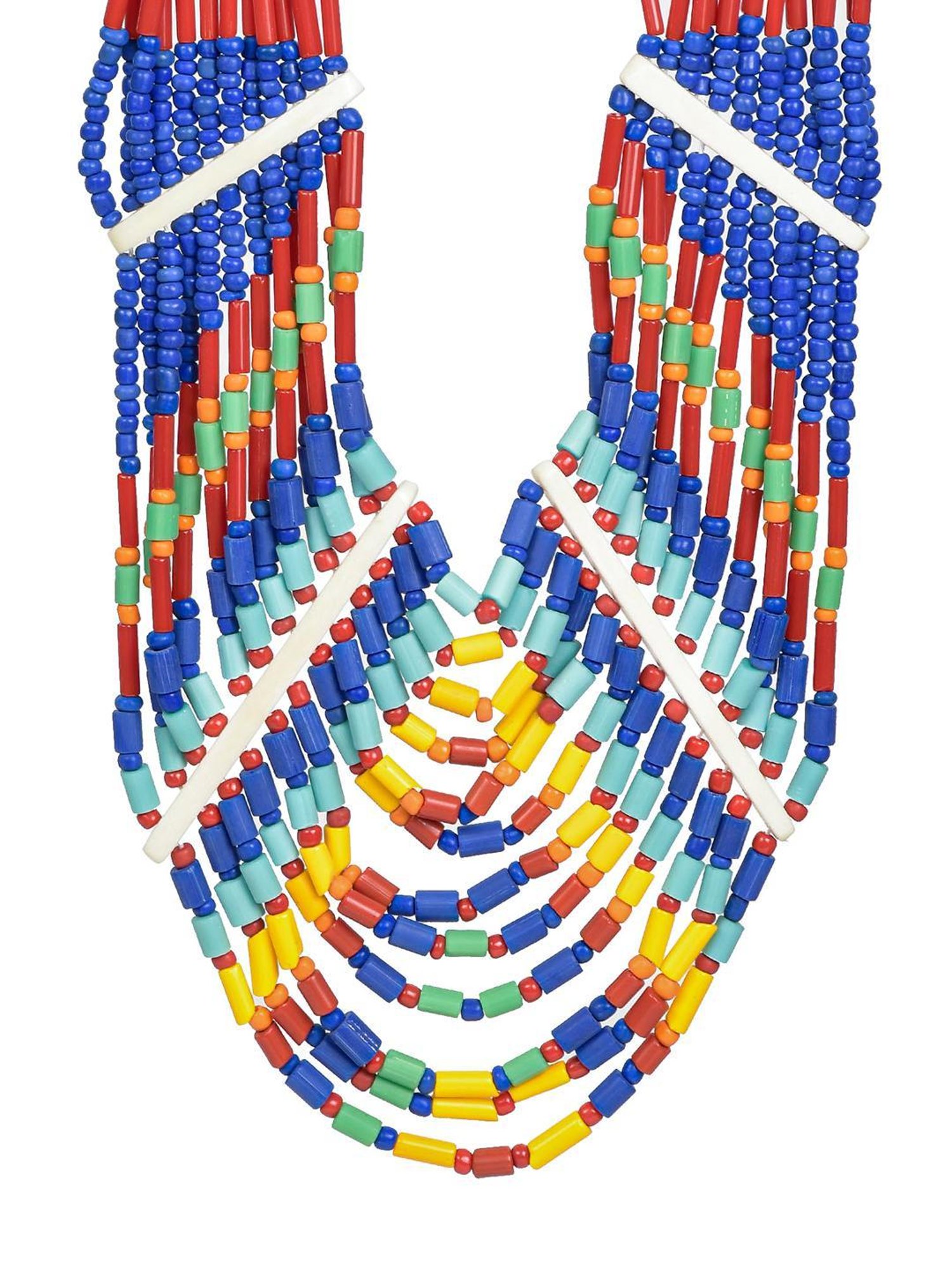 Imli Street Multicolor Vintage Naga Beaded Tribal Necklace