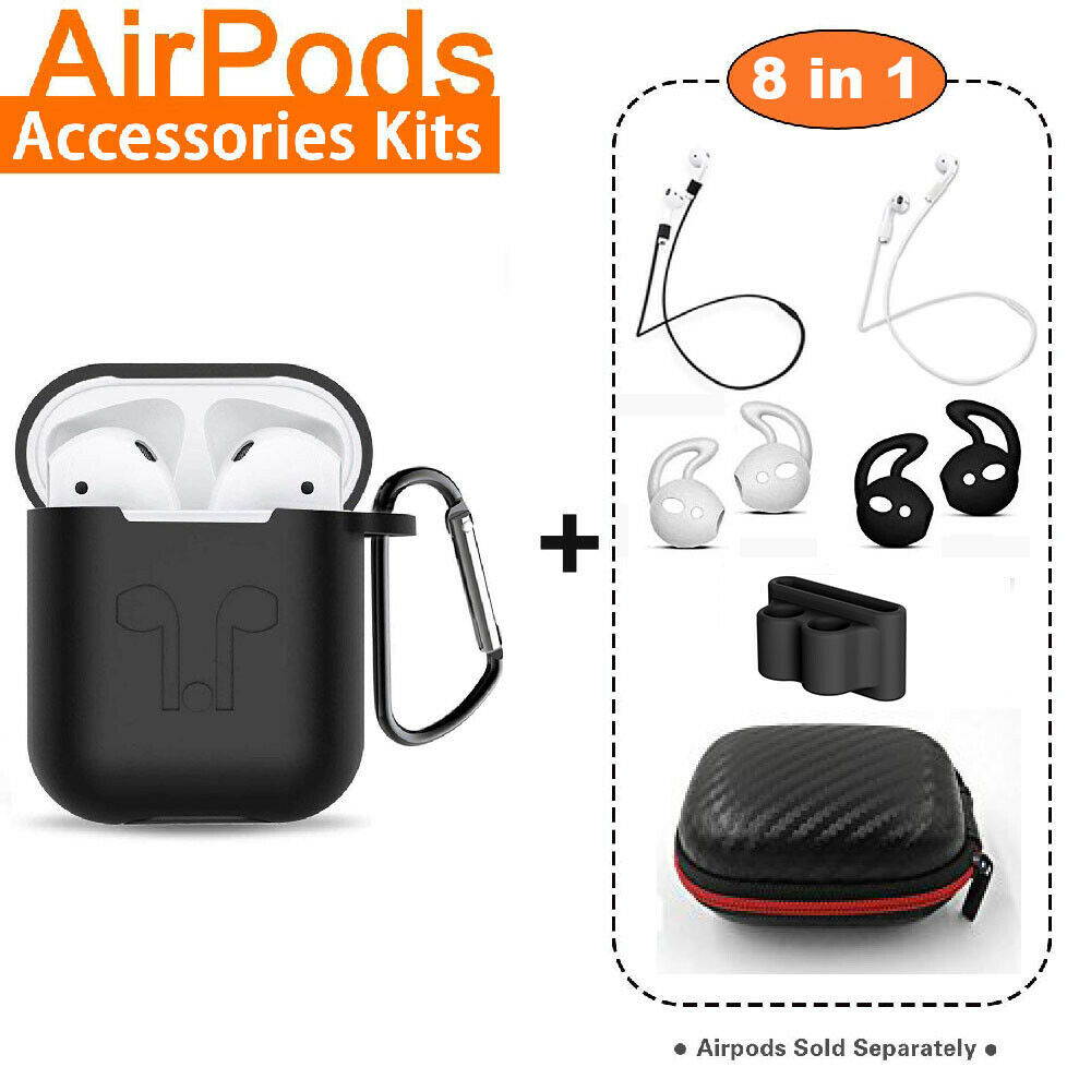 Strap Holder & Silicone Case Cover For Apple AirPod Air Pod Accessories AirPods