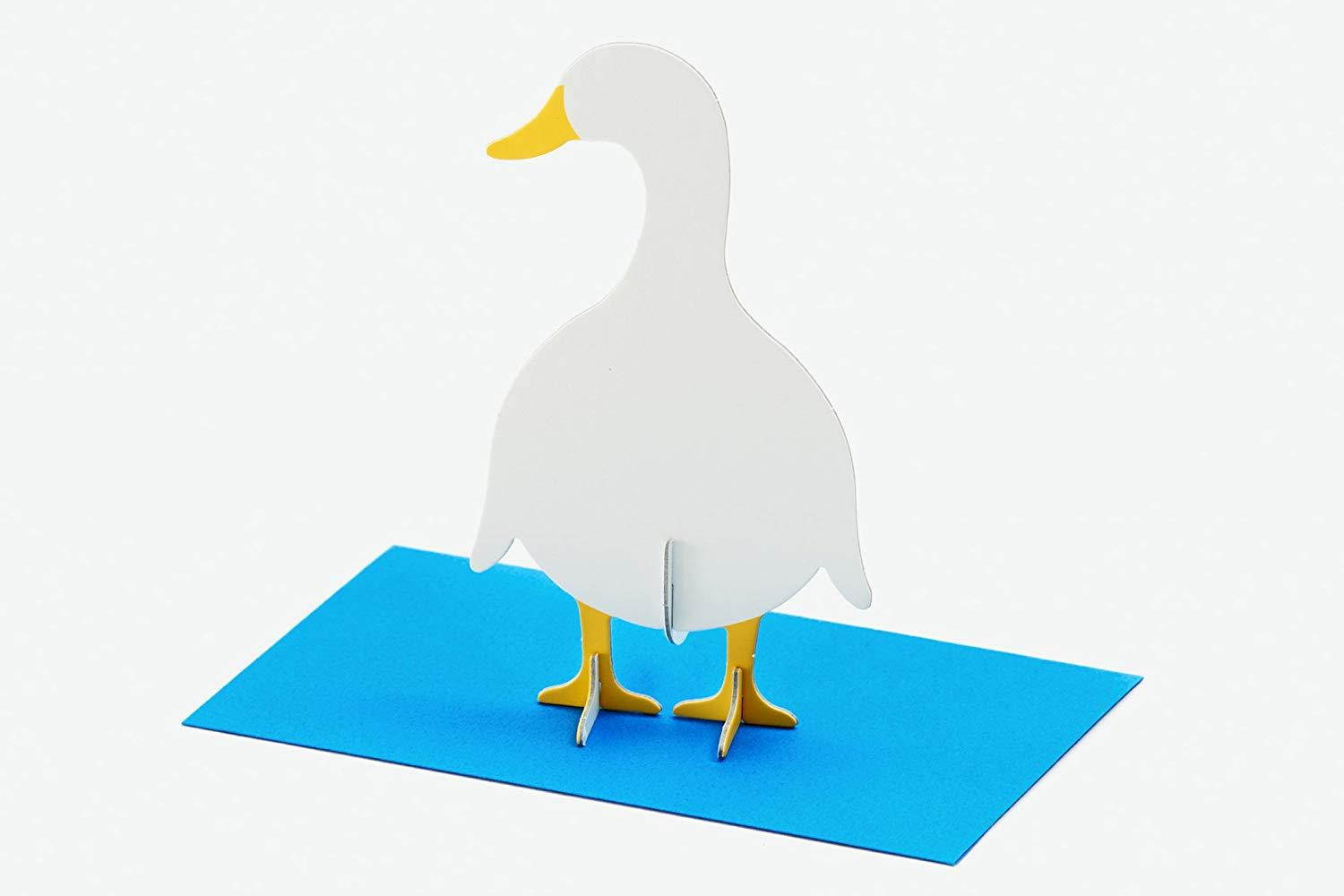 good morning, Standing Message Card, Post Animal/Duck