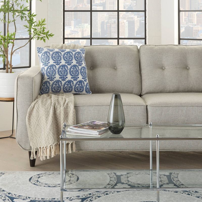 18"x18" Life Styles Printed Paisley Throw Pillow Blue - Mina Victory