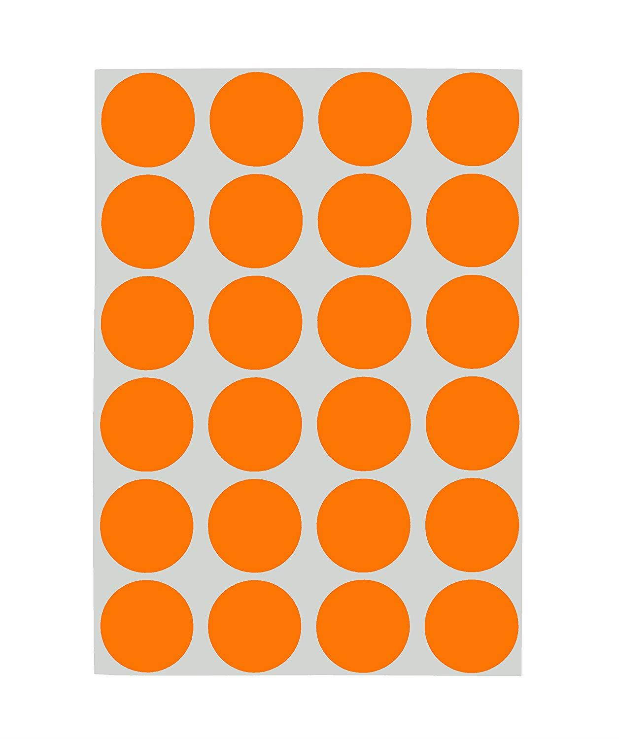 ChromaLabel 3/4 inch Removable Color-Code Dot Labels on Sheets | 1,008/Pack (Orange)