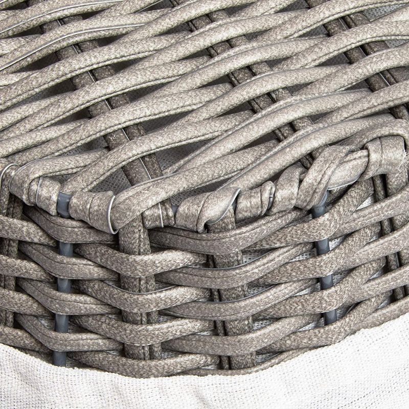 Farmlyn Creek 3-Pack Grey Round Wicker Nesting Baskets and Liners for Storage (8.7 x 3.5 in)