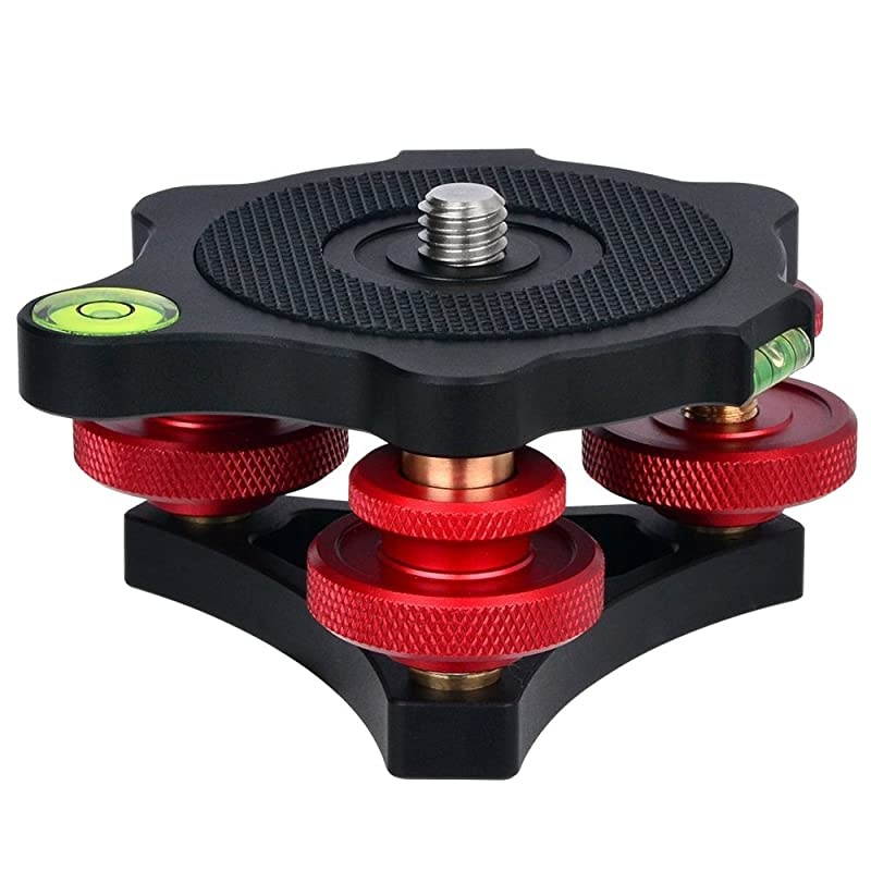 DLEVX-68 Leveler w Bubble Level for Tripod 3/8 Precision Tri-Wheel Leveling Base