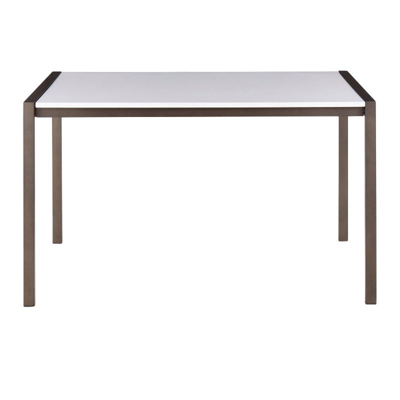 50.25" Fuji Industrial Rectangle Dining Table Antiqued/White - LumiSource
