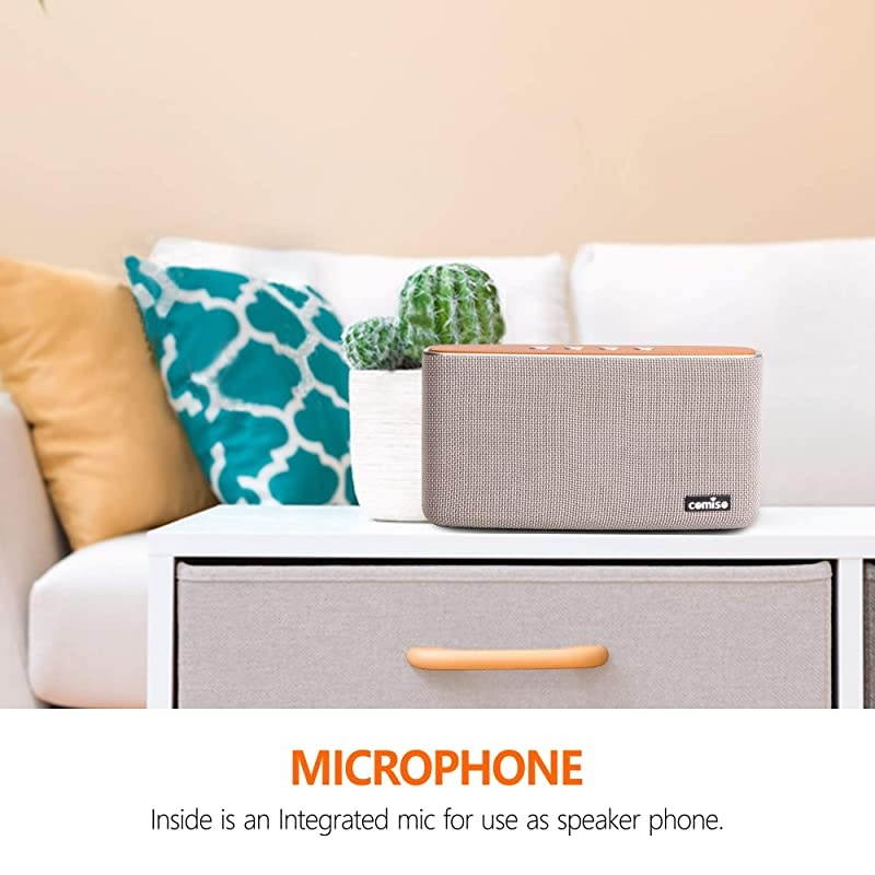 Bluetooth Speakers 30W Loud Wood Home Outdoor Wireless Speaker SubWoofer Tweeters for Super Bass Stereo Sound 100Ft Bluetooth V40 and 12H Playtime White