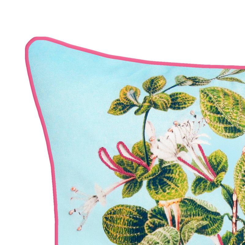 20" x 20" Leafy Floral Square Patio Throw Pillow - New York Botanical Garden