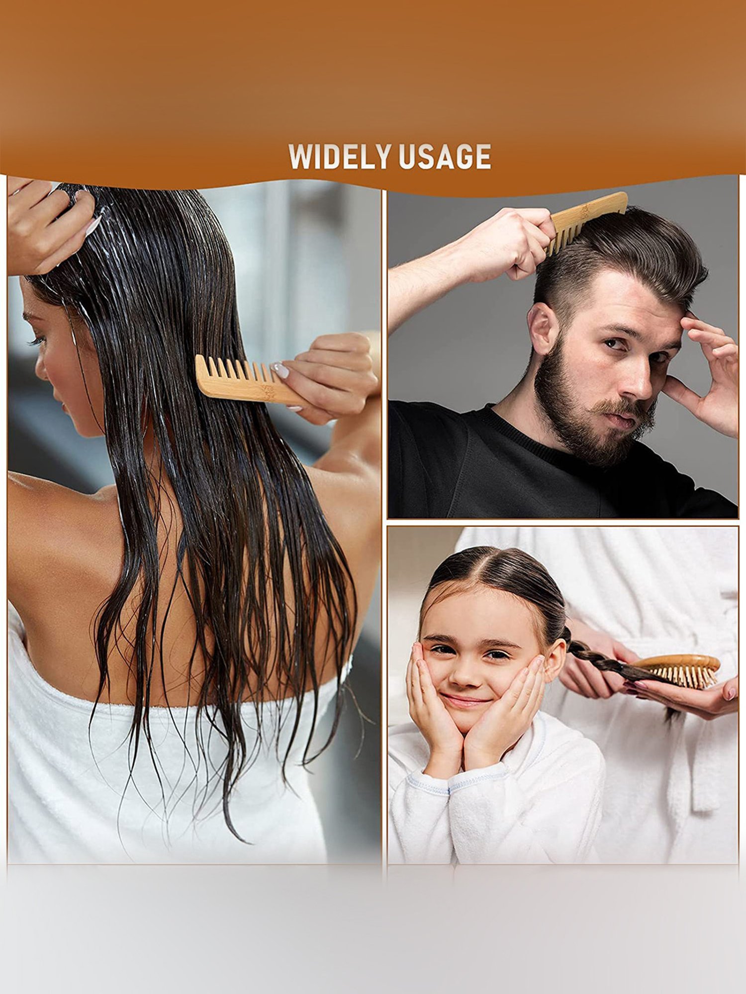 Kazarmaa Natural Neem Wood Tail Handle Comb