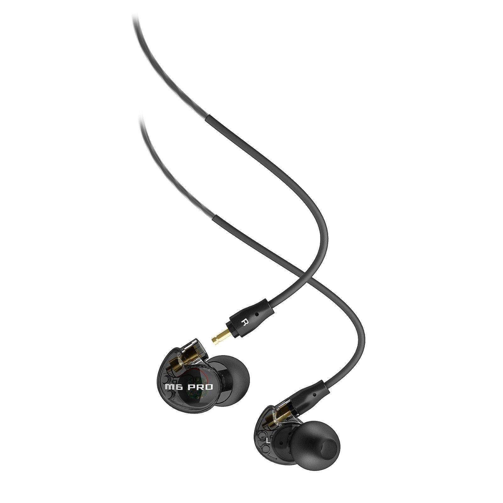 MEE audio M6 Pro Universal-Fit Noise-Isolating Musician's In-Ear Monitors with Detachable Cables (Smoke)