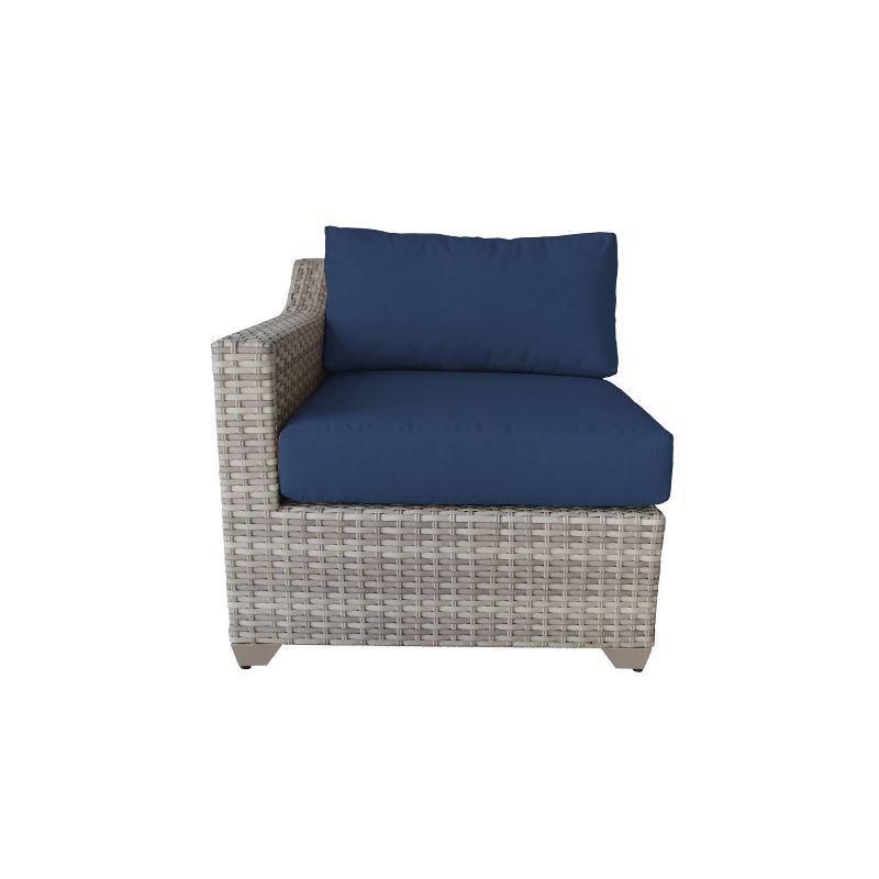 Nolin 7pc Sectional Weathered Brown Frame Sunbrella Spectrum Denim Fabric - La-Z-Boy