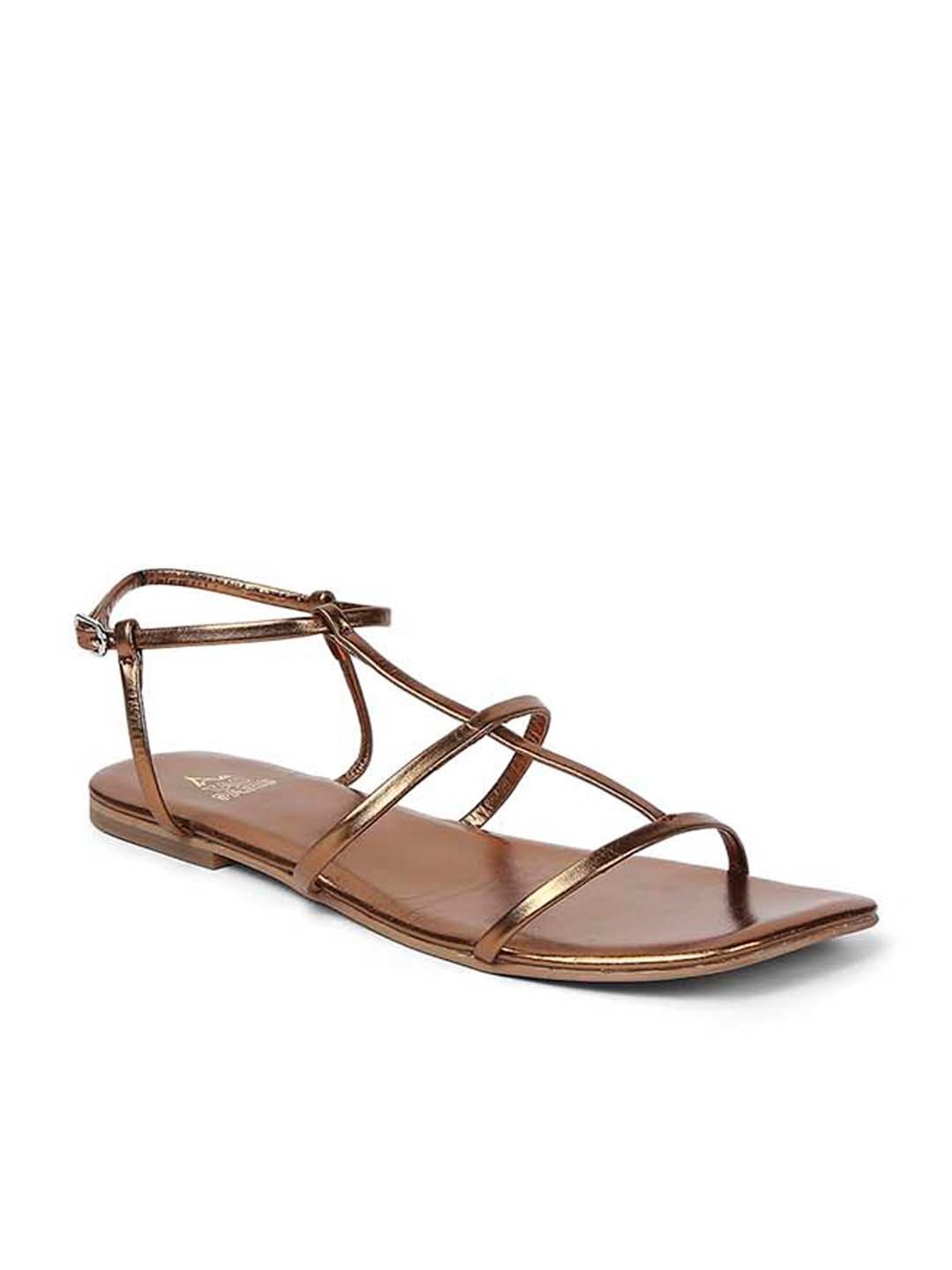 Tao Paris Women's Ankara Bronze Back Strap Sandals