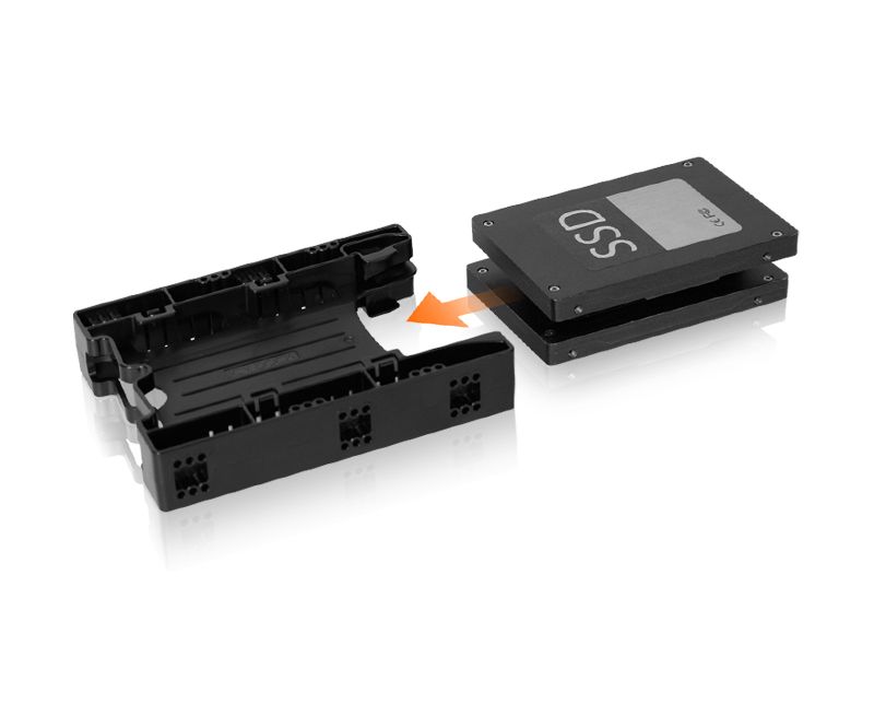 Icy Dock EZ-Fit Lite MB290SP-1B Drive Bay Adapter for 3.5" IDE, SAS, Serial ATA Internal - Black - 2 x HDD Supported - 2 x SSD Supported