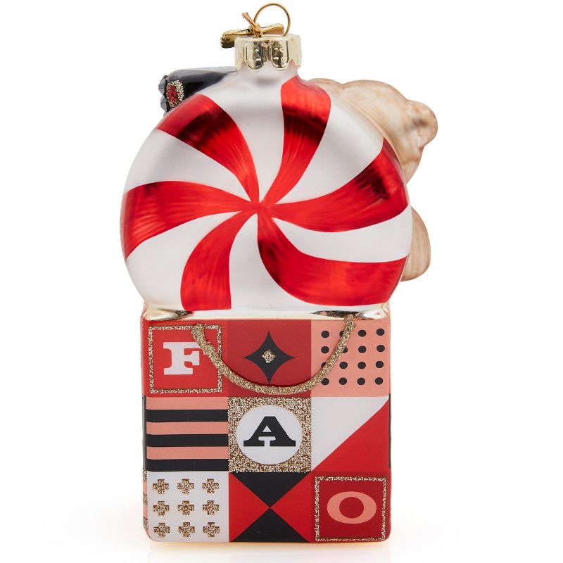 FAO Schwarz Gift Bag Ornament Partially Covered in Swarovski Crystals
