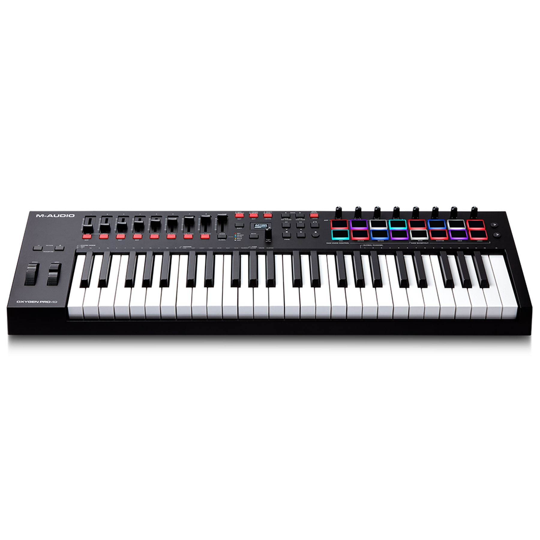 M-Audio Oxygen Pro 49 - 49 Key USB MIDI Keyboard Controller With Beat Pads, MIDI assignable Knobs, Buttons & Faders and Software Suite Included