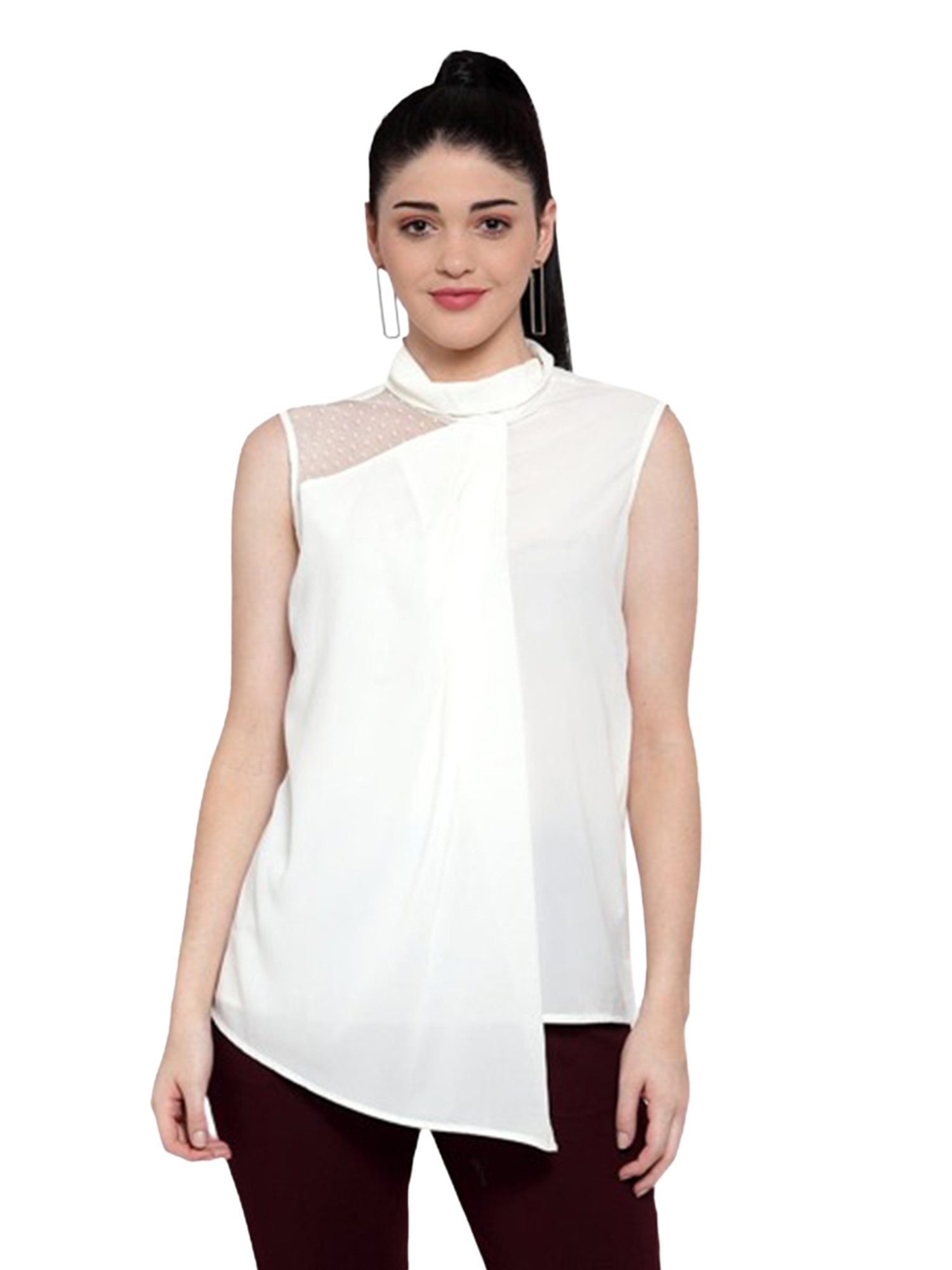 Global Republic White Regular Fit Top