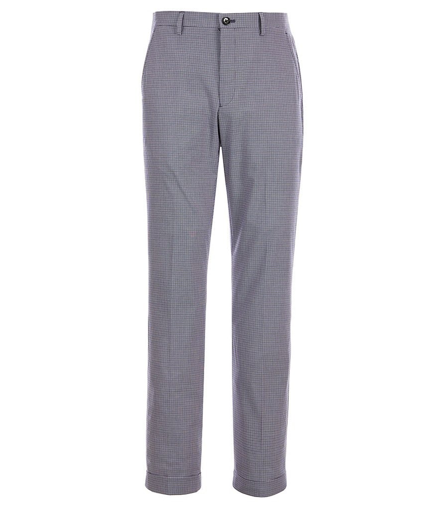 Hart Schaffner Marx Plaid Flat-Front Trouser Pants
