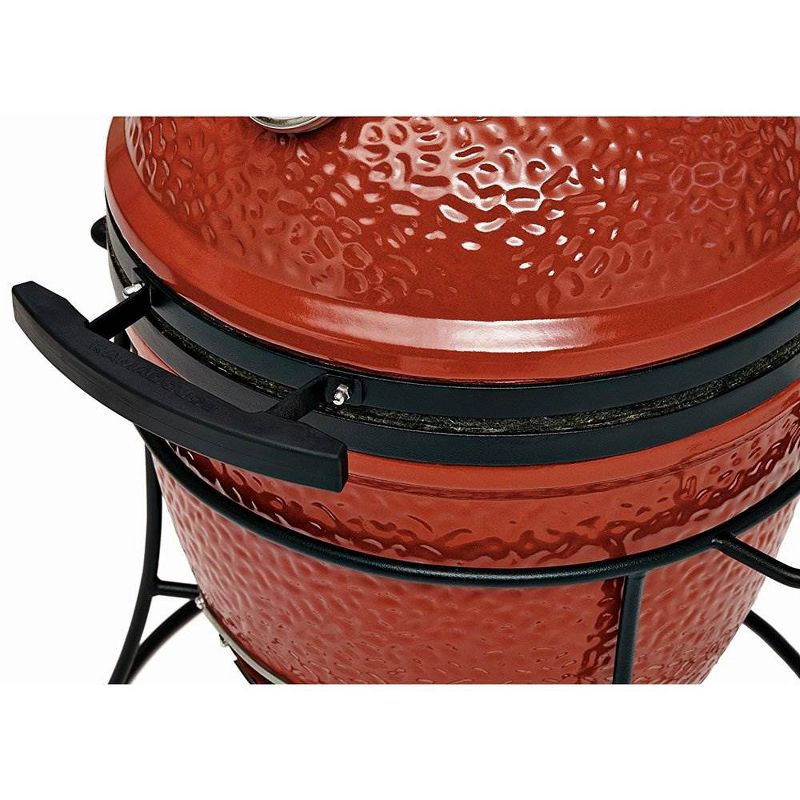 Kamado Joe Joe Jr. Portable Outdoor Ceramic Charcoal Grill & Sturdy Stand, Red