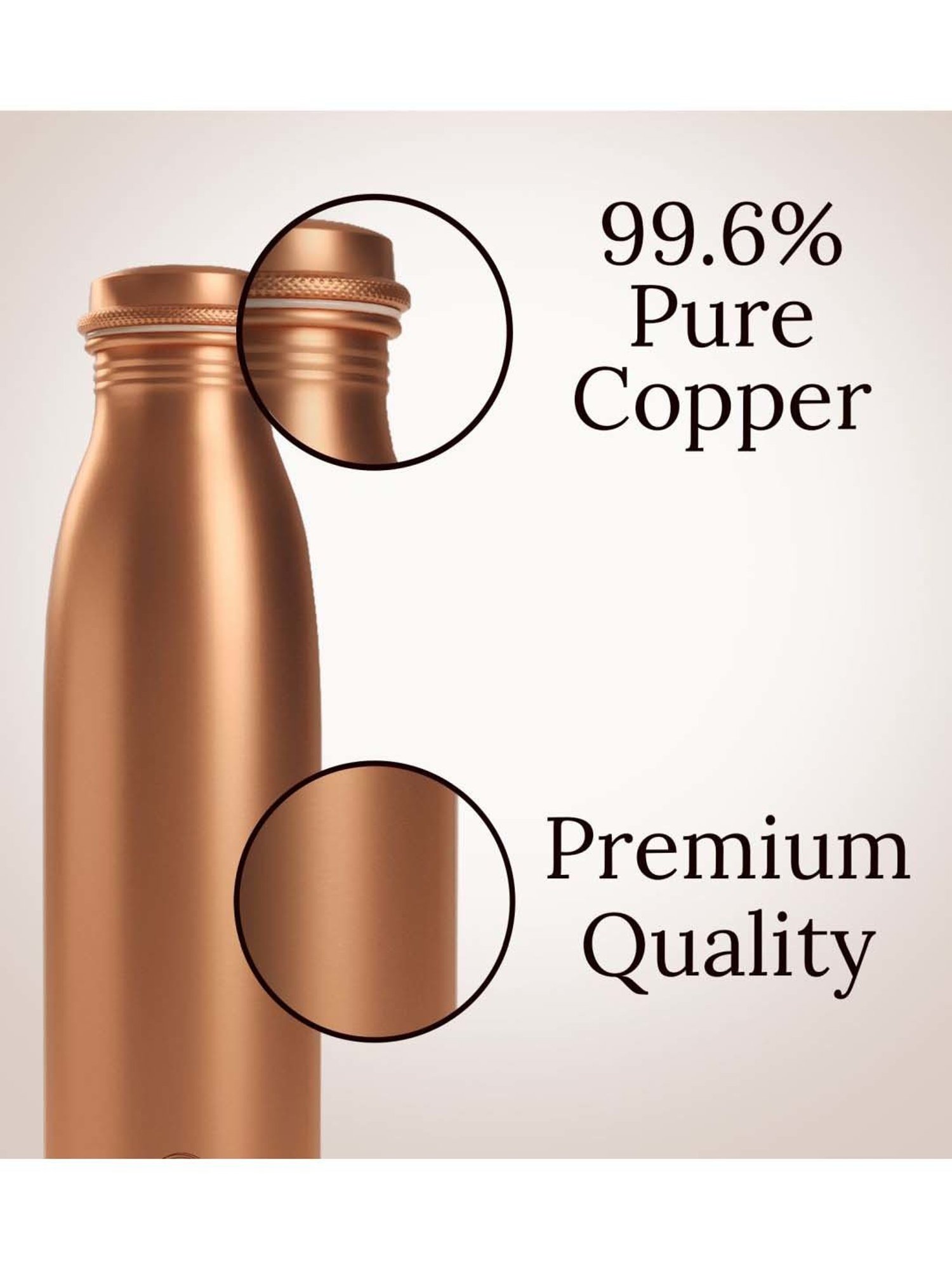 Everything Beautiful Reddish Brown Copper Water Bottle - Seamless (0.95 L)