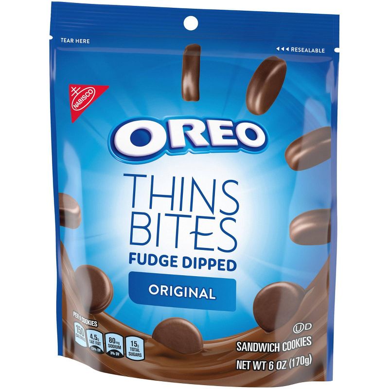 Oreo Thins Bites Fudge Dipped Original Sandwich Cookies - 6oz