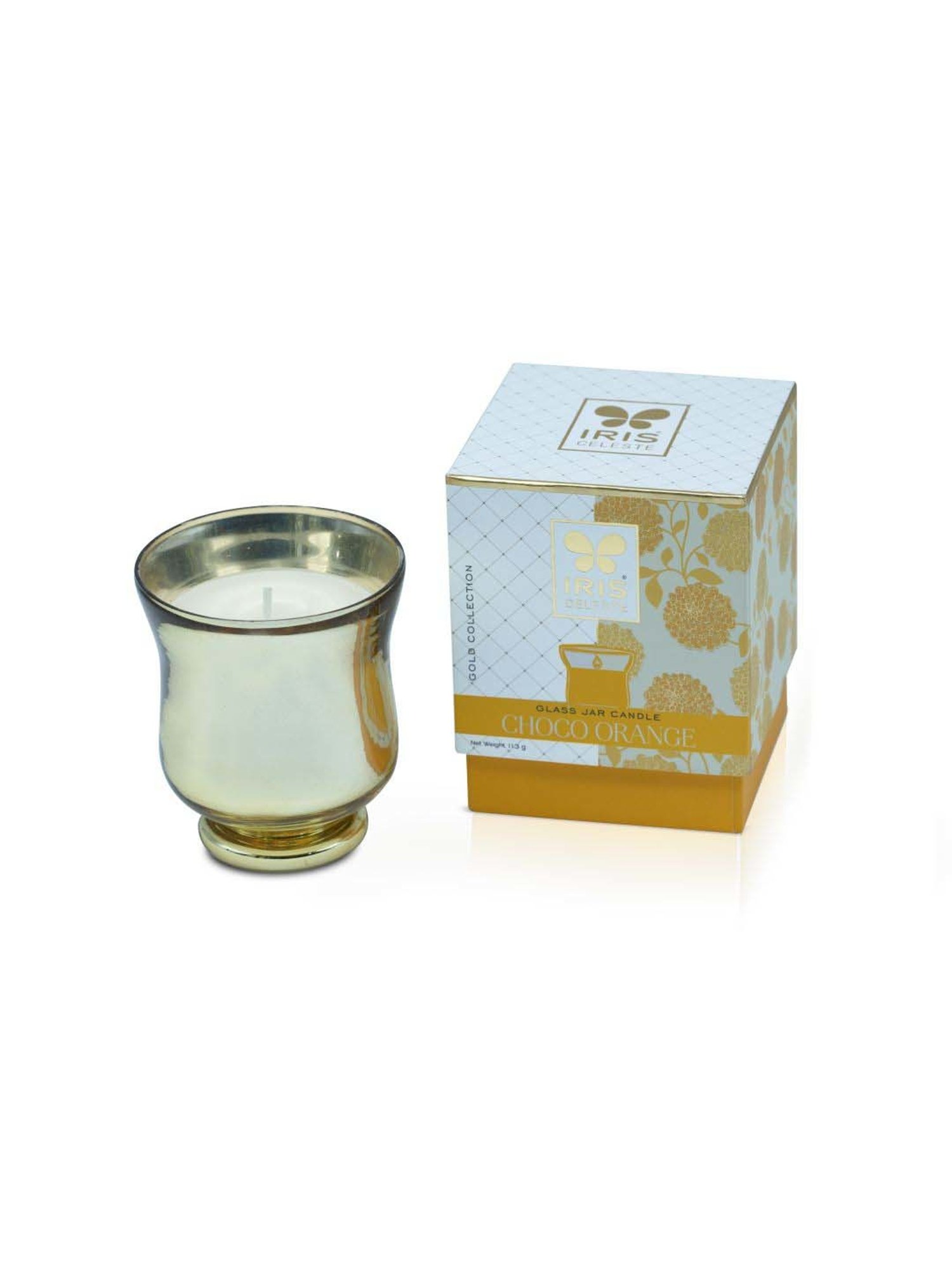 IRIS Gold Collection White Celeste Hurricane Choco Orange Fragrance Candle