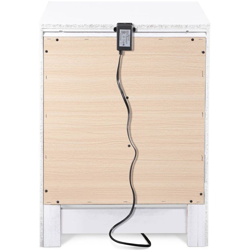 Edmond 3 Drawer Nightstand with USB White - ClickDecor