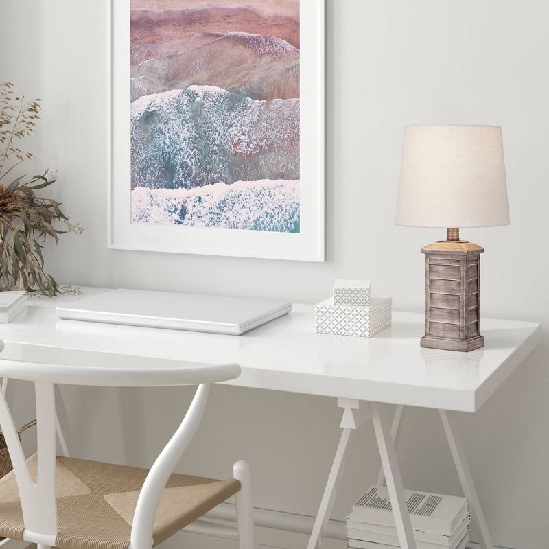 18" Coastal Table Lamp Gray (Includes LED Light Bulb) - Cresswell Lighting