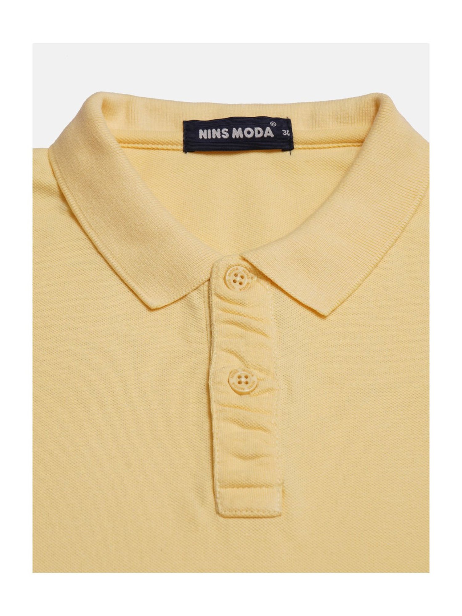 NINS MODA Kids Beige Solid Polo T-Shirt