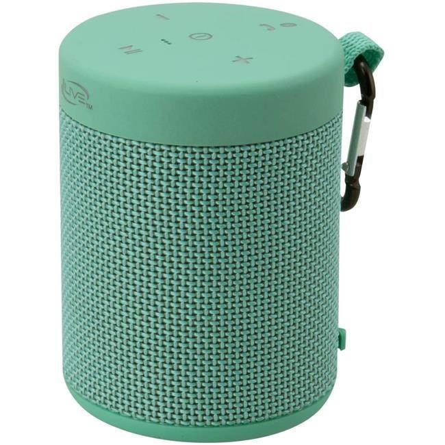 DPI ISBW108TQ Ipx5 Sleek Fabric Clip On Portable Bluetooth Speaker System, Turquoise