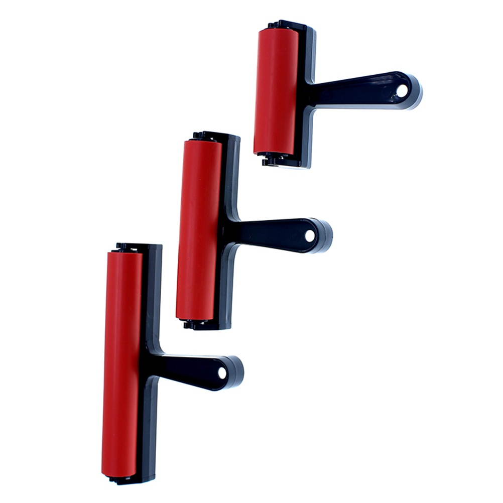 Artist Rubber Roller Brayer Handle Ink Painting Brush Scrapbooks Wallpapers Drawing Graffiti Brushes (Red Length 10cm)
