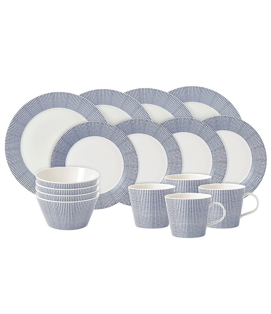 Royal Doulton Pacific Blue Dots 16-Piece Dinnerware Set