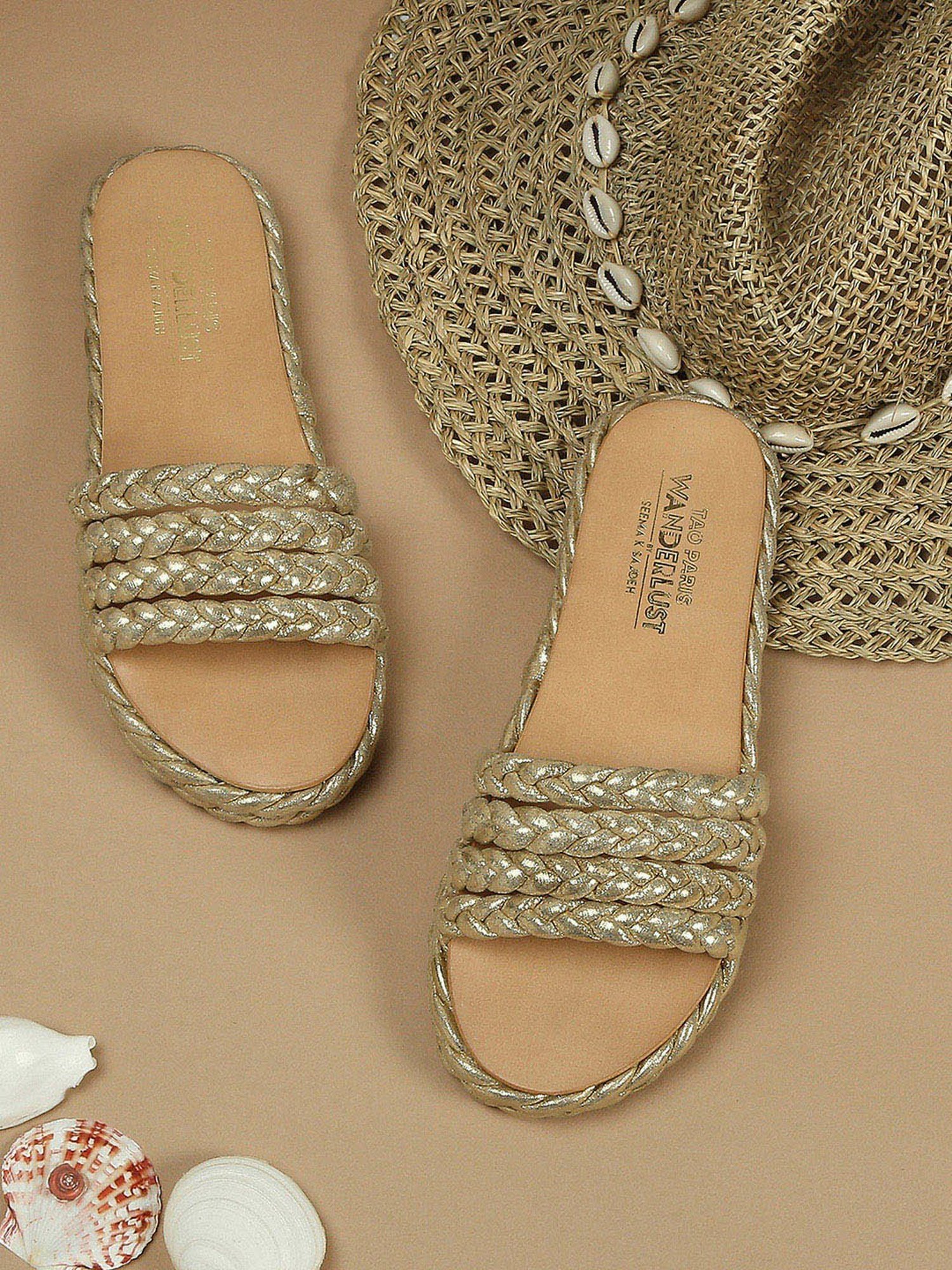 Tao Paris Women's Milan Gold Casual Sandals