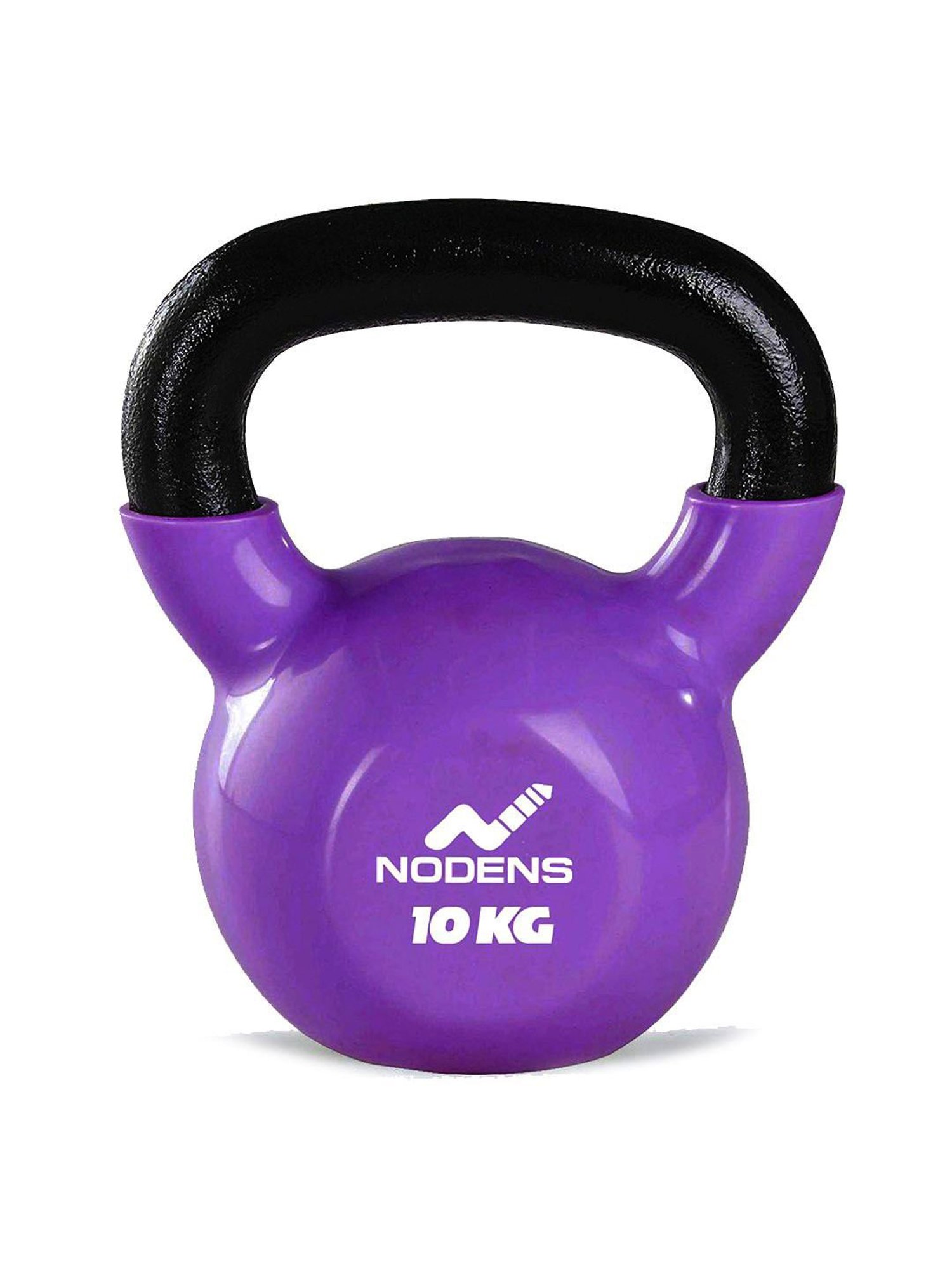 NODENS Purple & Black Vinyl Coated Kettle Bell (10 kg)