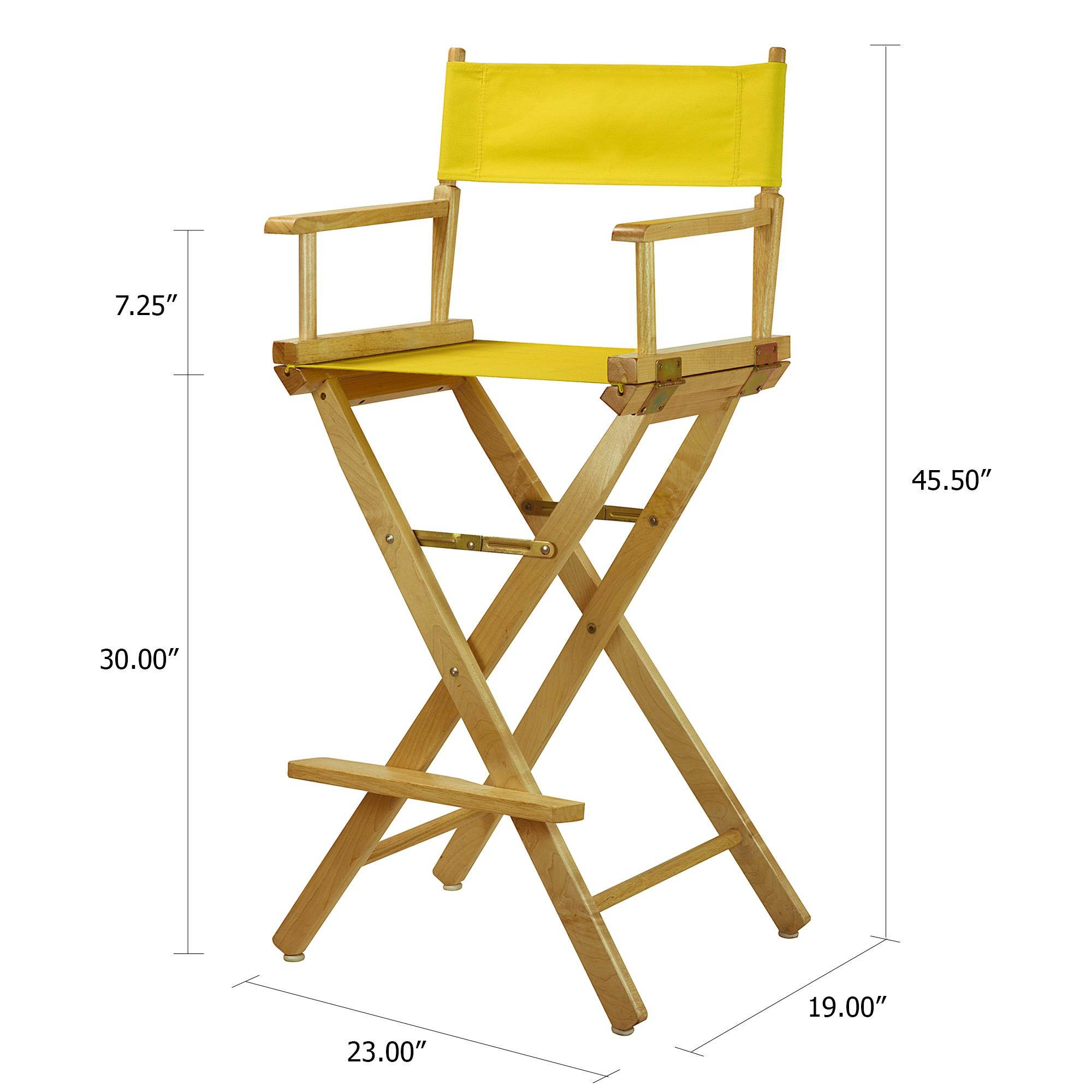 Casual Home 230-00-021-14 30 in. Directors Chair Natural Frame with Yellow Canvas