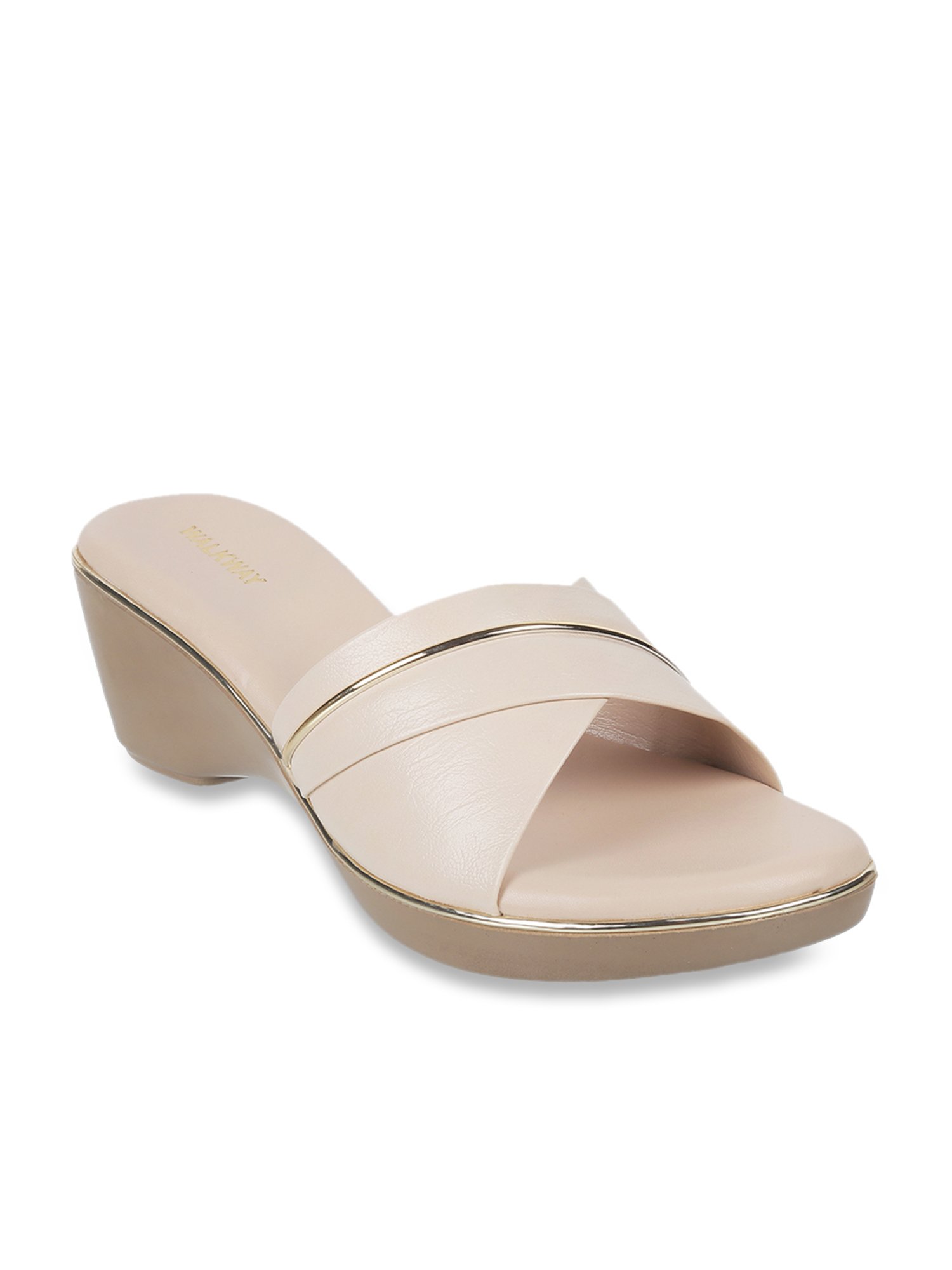 Walkway Women's Beige Casual Wedges