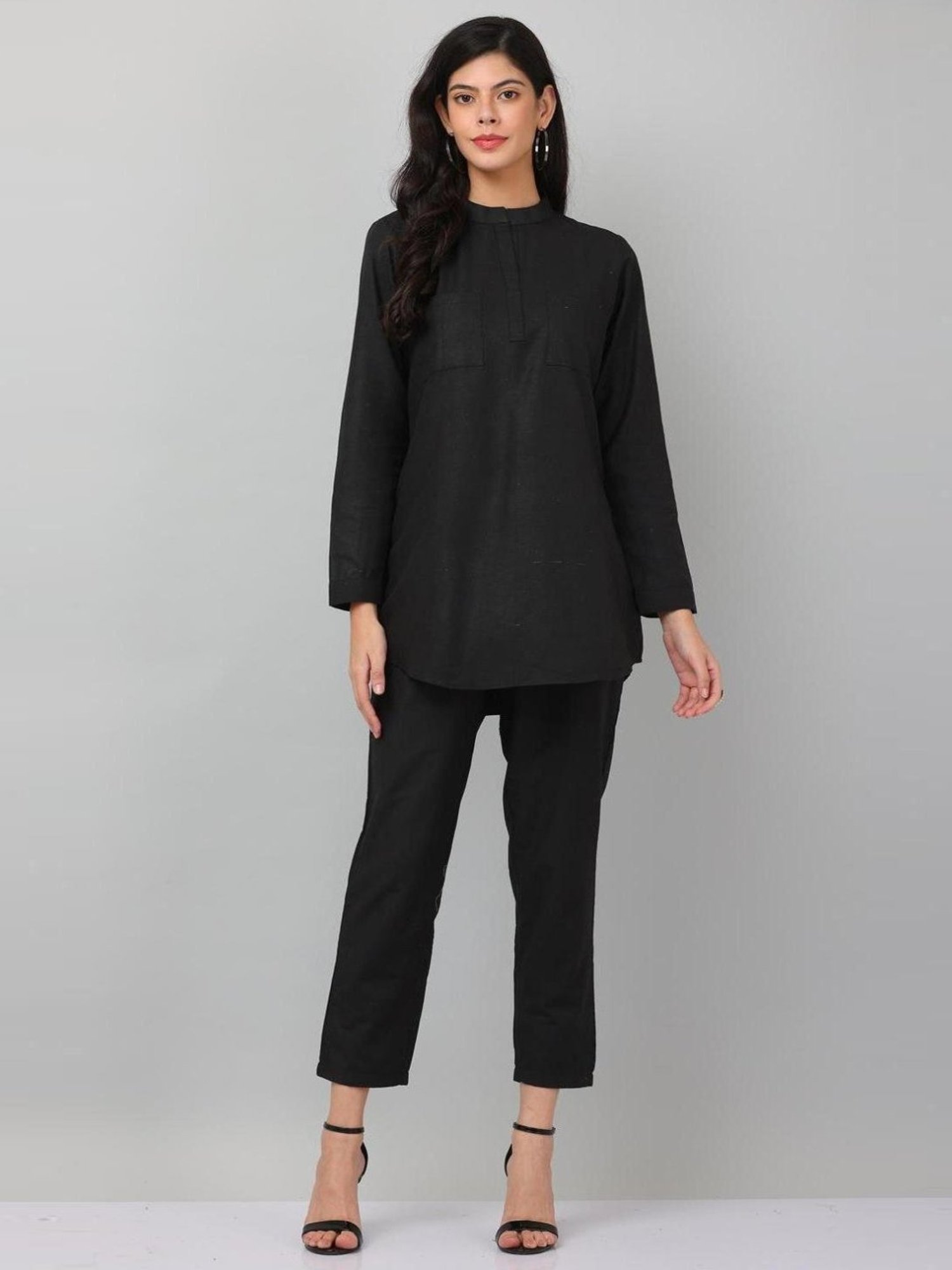 Kaanchie Nanggia Black Causal Wear Shirt and Pant Set