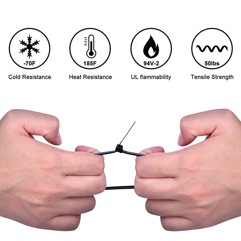 Pcs Nylon Cable Zip Ties with Adjustable Durable Self-Locking 4 inch Width 0.16inch for Home Office Garage Workshop Heavy Duty