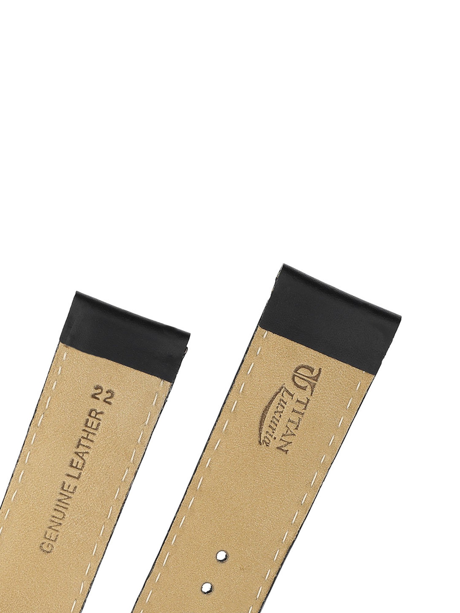 Titan 24 mm Tan Genuine Leather Strap for Men