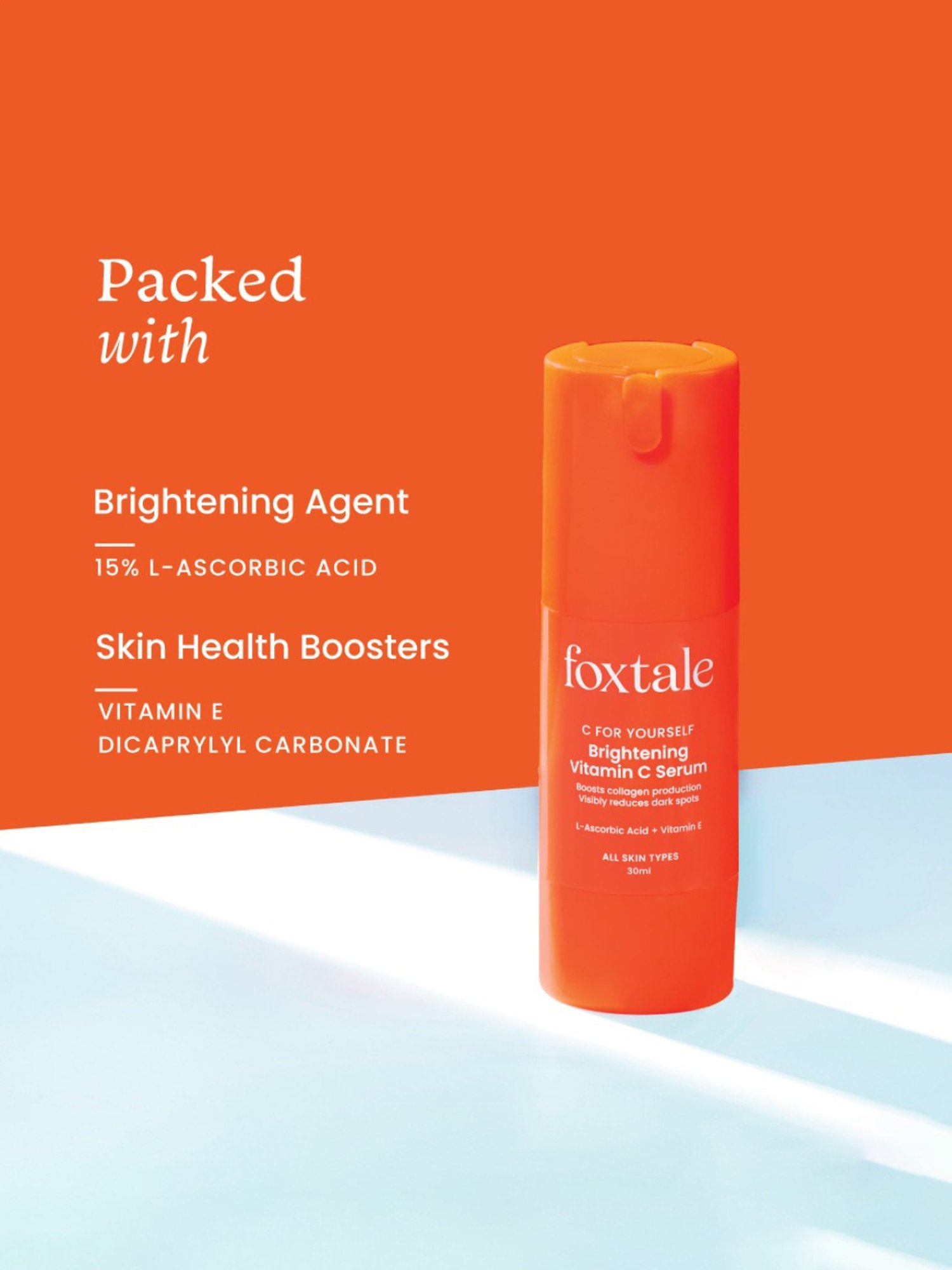 Khadi Essentials 20% Vitamin C Face Serum with Grapefruit for Toned & Bright Skin - 30 ml