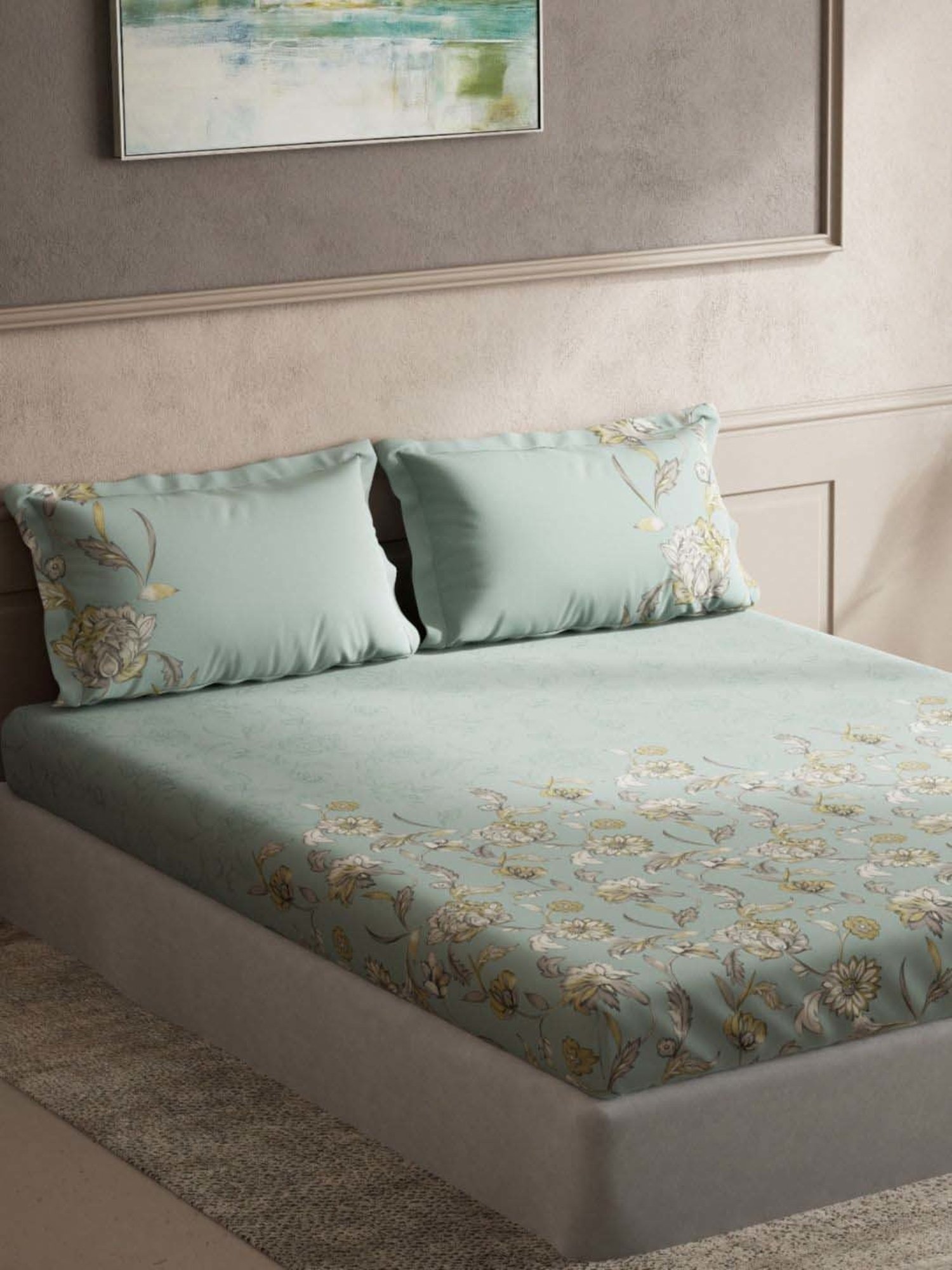 Maspar Purple 100% Cotton 200 TC Bed Sheet Set