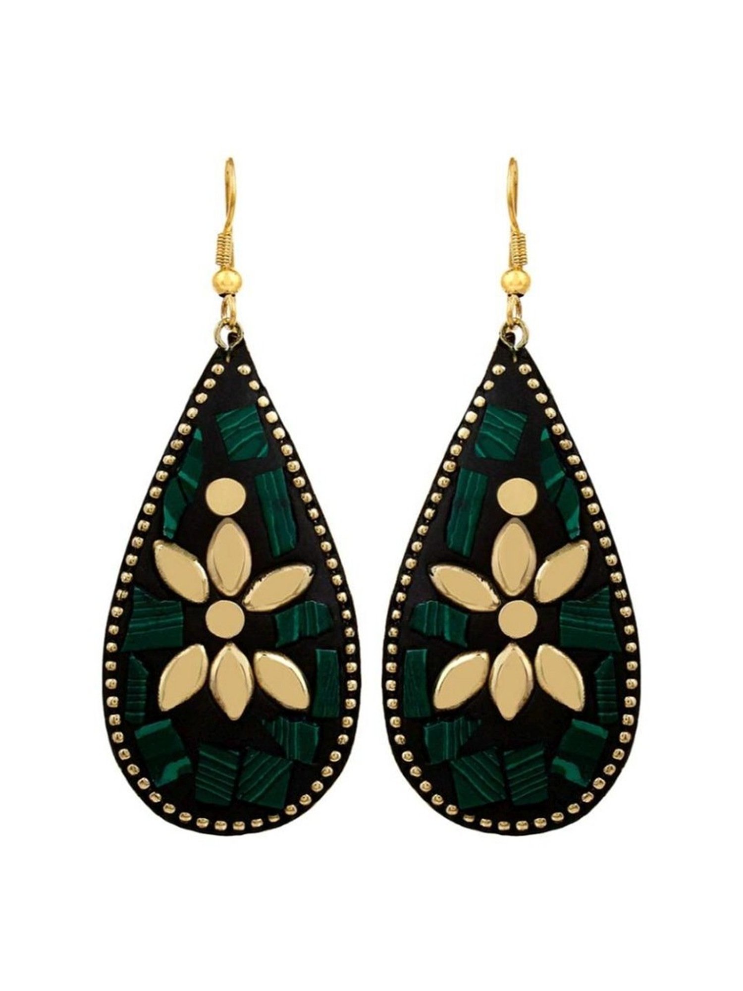 YouBella Gold-Plated Multi Stylish Afghani Tibetan Dangler Earrings for Women - Set of 6