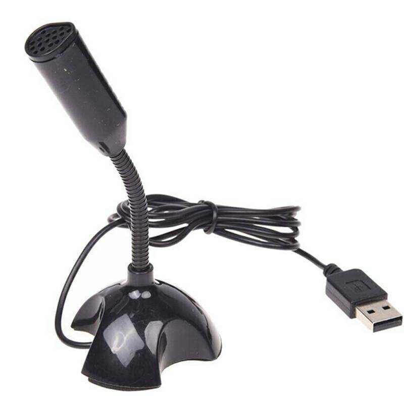 Adjustable USB Laptop Microphone Mini Studio Speech Microphone Stand Mic With Holder for Desktop PC, Ideal for YouTube,Skype,Recording,Games (White)