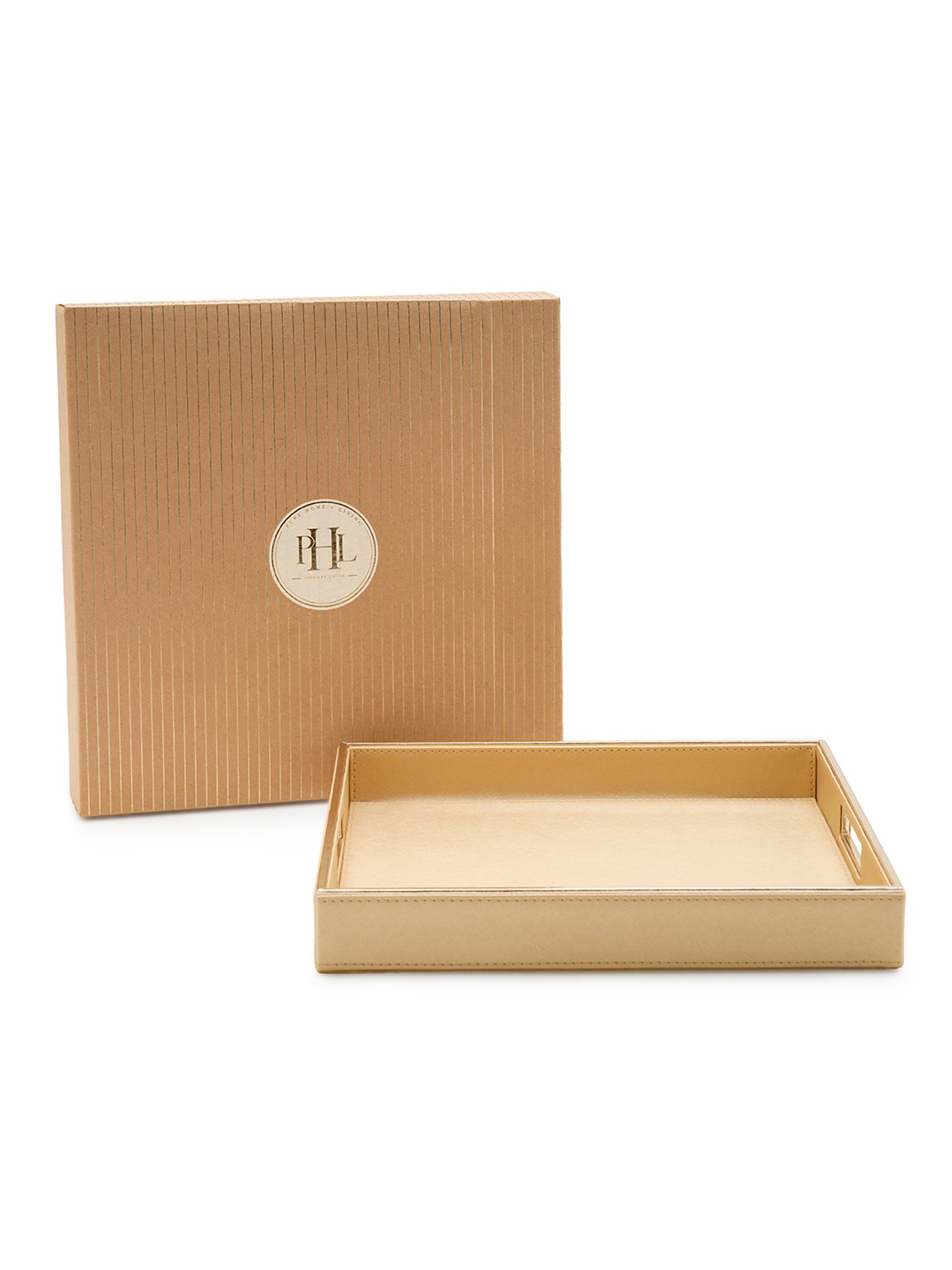 Pure Home and Living Gold MDF Solid Serving Trays
