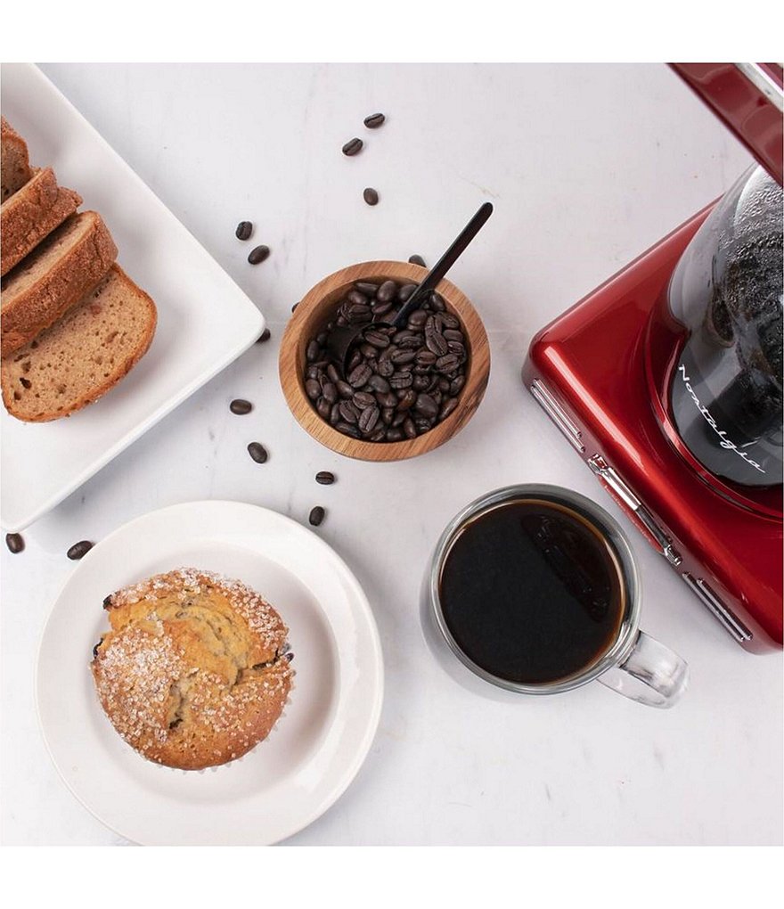 Nostalgia Electrics Red Retro 12-Cup Programmable Coffee Maker With LED Display