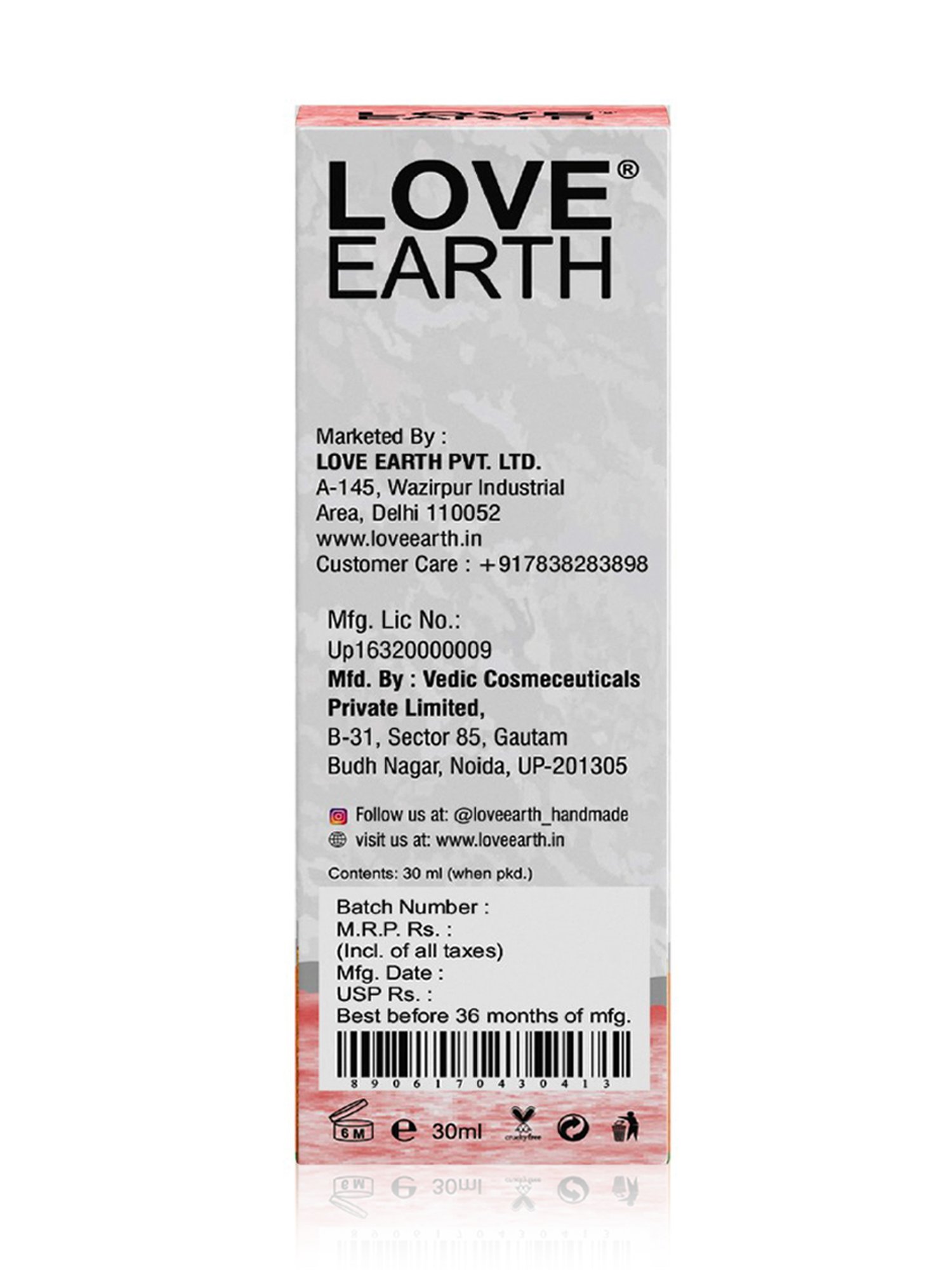 Love Earth AHA 10% Lactic Acid Exfoliating Serum - 30 ml
