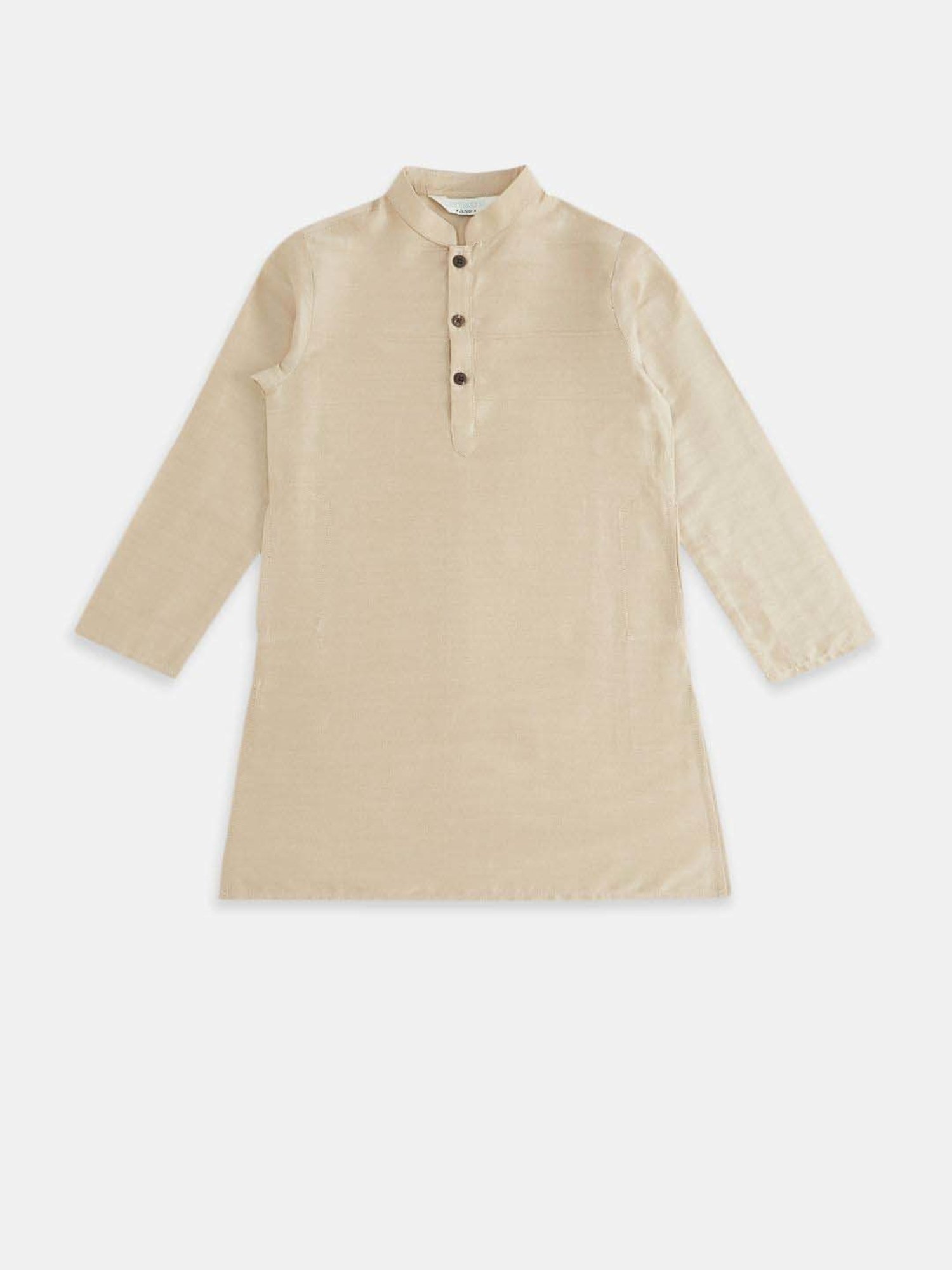 Indus Route by Pantaloons Kids Mustard & Beige Printed Full Sleeves Kurta Set