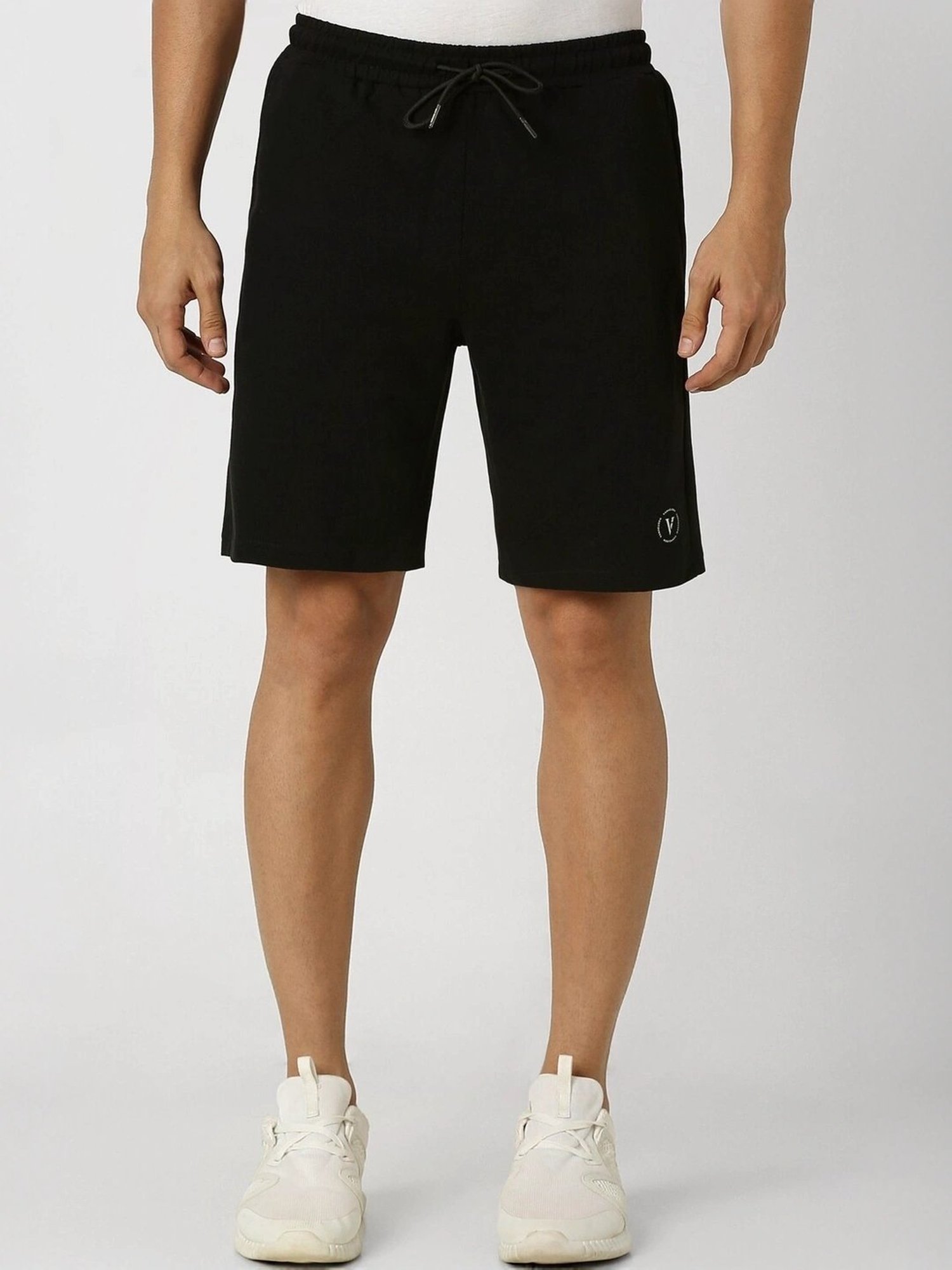 Adidas White Regular Fit Striped Sports Shorts