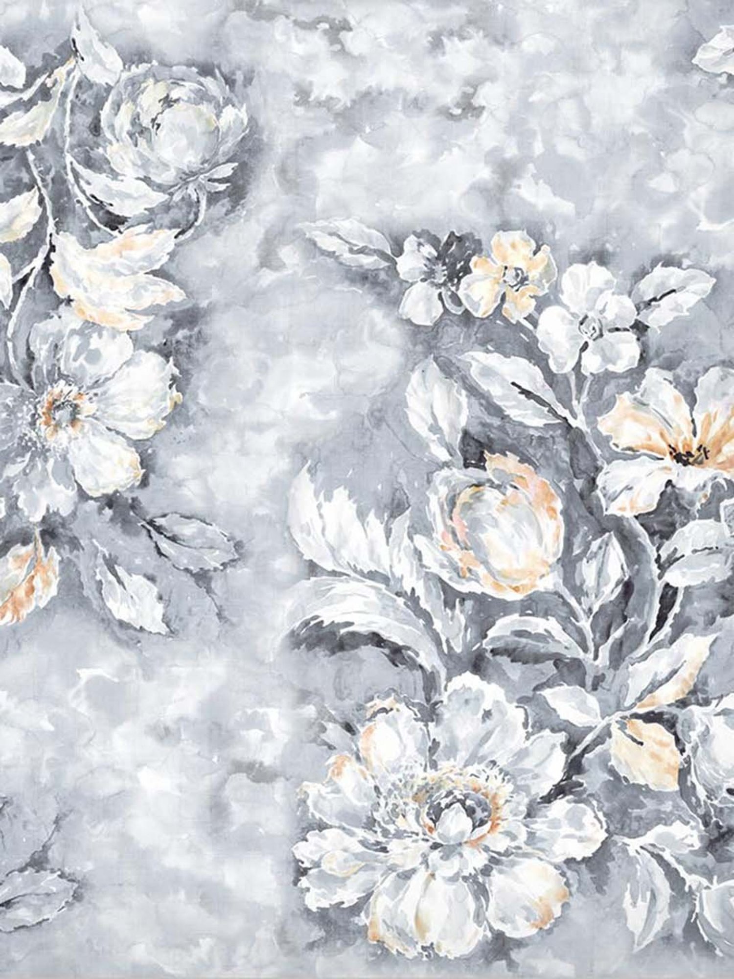 GM Grey & Orange 100% Cotton 144 TC Queen Bedsheet Set