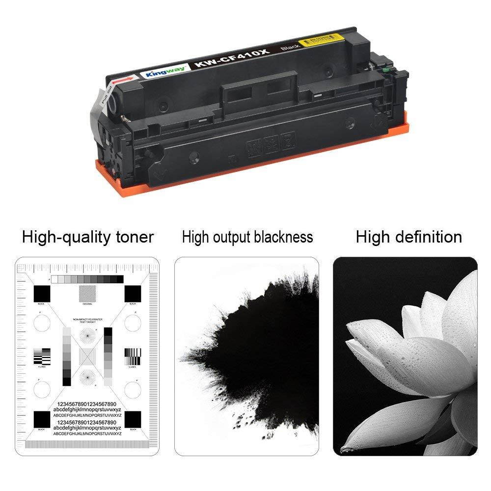 Kingway Compatible Toner Cartridge Replacement for 410A CF410A 410X CF410X Work with Laserjet Pro MFP M477fdw M477fnw M477fdn Pro M452dw 452dn 452nw M377dw 1 Pack