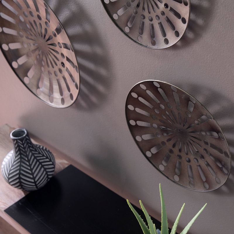 Set of 3 Tortet Round Wall Art Brown - Southern Enterprises