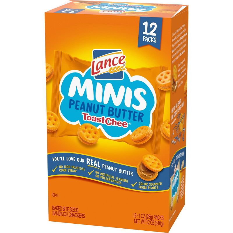 Lance Peanut Butter Toastchee Minis Multipack Sandwich - 12ct