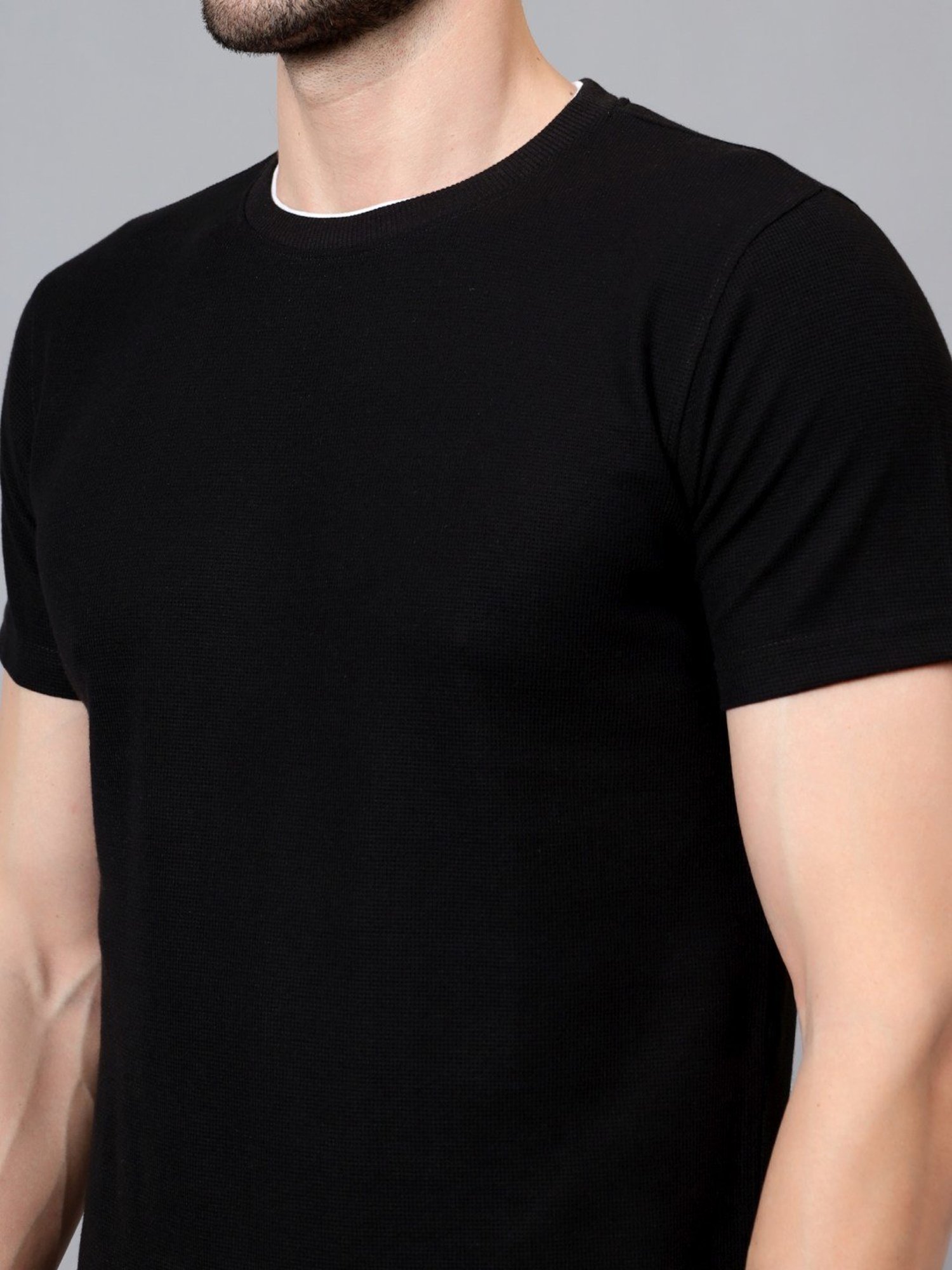 Cantabil Black Regular Fit T-Shirt